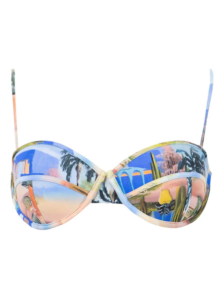  Les Benjamins Top De Bikini Estampado - Azul 
