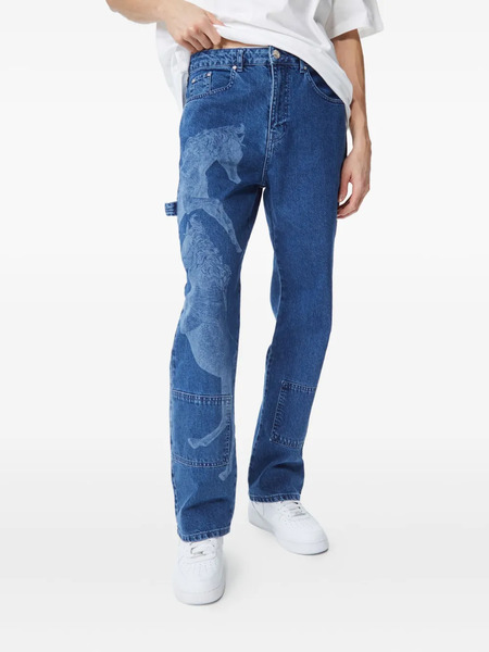  Les Benjamins Vaqueros Con Caballo Estampado - Azul 