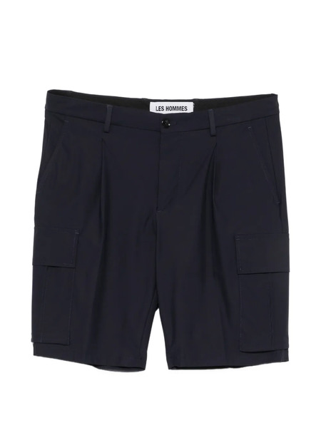  Les Hommes Bermudas Cargo Con Pliegues - Azul 