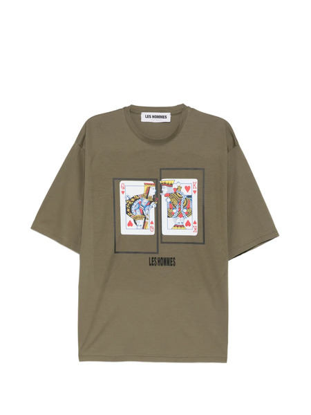  Les Hommes Camiseta Estampada - Verde 