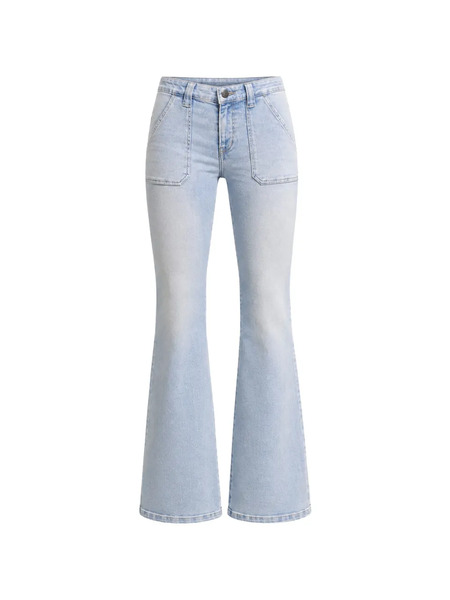  Les Temps Des Cerises Patch-pocket Flared Jeans - Azul 