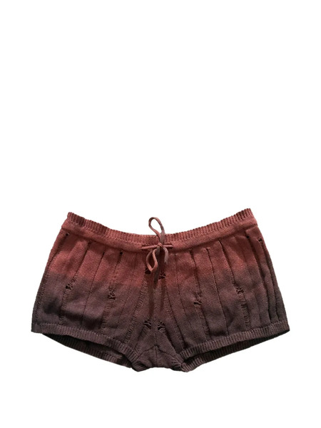 Leslie Amon Distressed Ombré-effect Mini Shorts - Marrón 