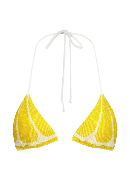  Leslie Amon Top De Bikini Lemon Slice Con Cuentas - Amarillo 