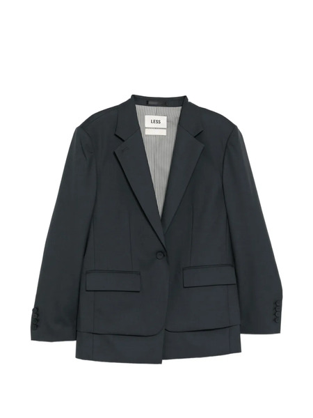  Less Blazer Holgado Con Solapas En V - Gris 