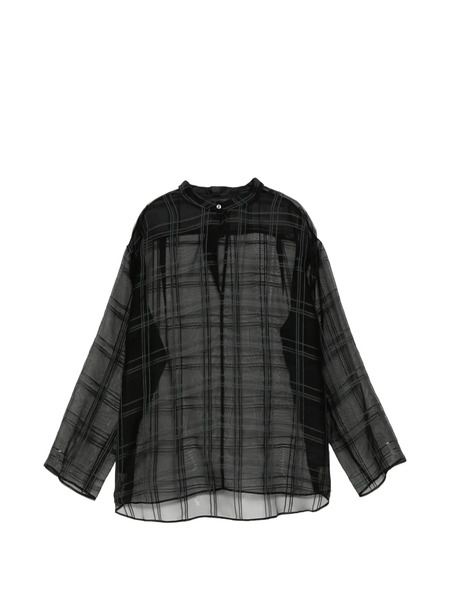  Less Blusa Translúcida A Cuadros - Negro 