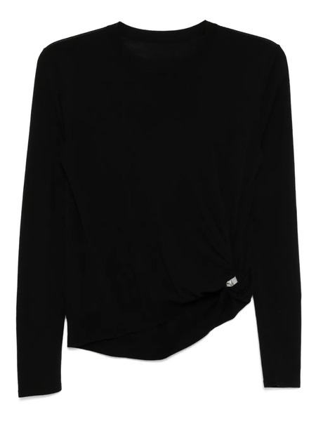  Less Top De Punto Drapeado - Negro 