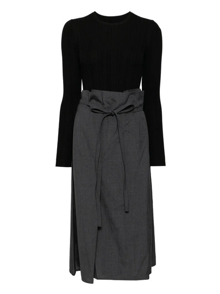  Less Vestido Con Diseño Patchwork - Negro 