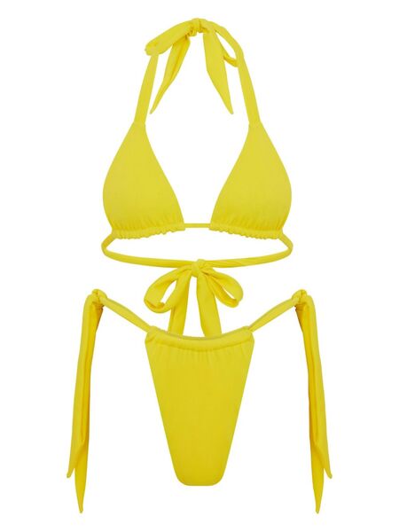  Let's Swim Top De Bikini Con Diseño Triangular - Amarillo 