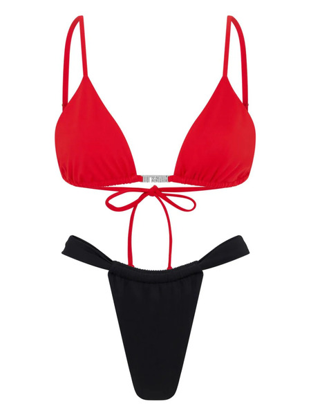  Let's Swim Top De Bikini Con Diseño Triangular - Rojo 