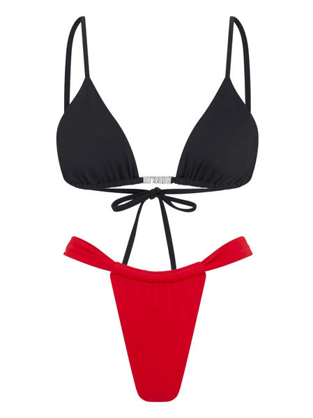  Let's Swim Top De Bikini Con Forma Triangular - Negro 