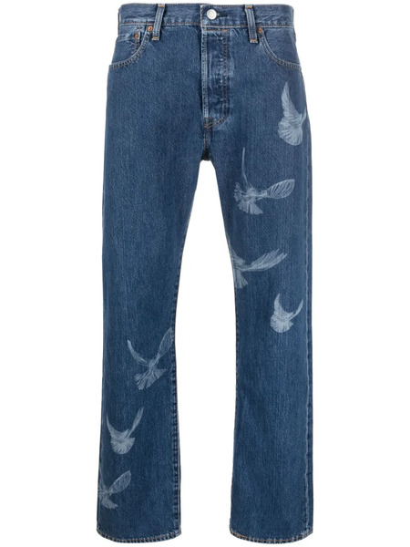  Levi's Logo-patch Straight-leg Jeans - Azul 