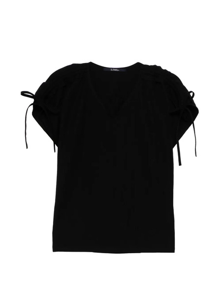  Limi Feu Camiseta Fruncida - Negro 