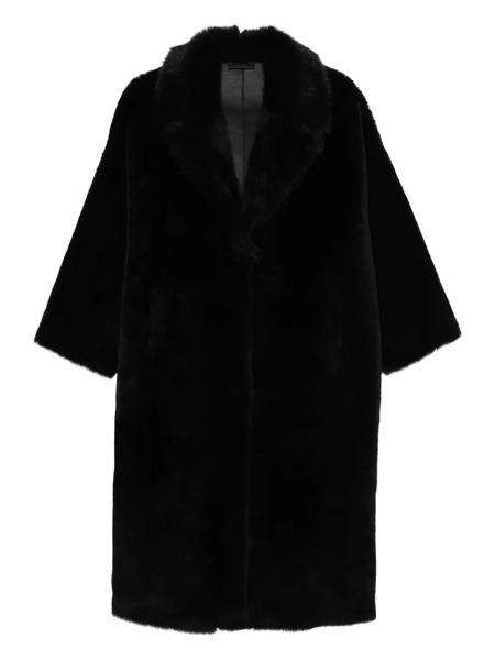 Liska Abrigo Con Cuello De Pelo - Negro 