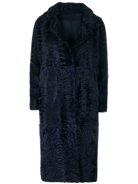 Liska Textured Single-breasted Coat - Azul 