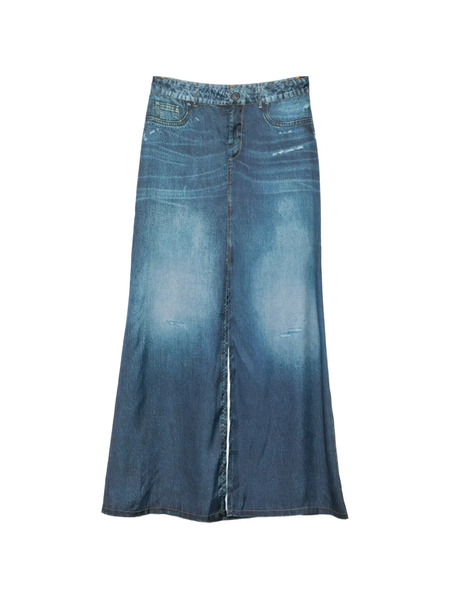  Liu Jo Falda Midi Estampada - Azul 