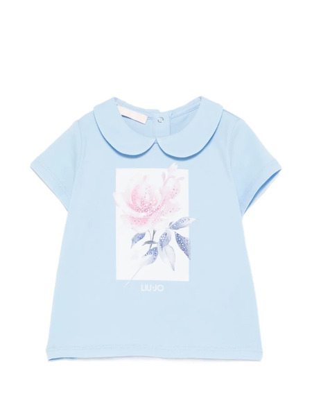  Liu Jo Top Con Estampado Floral Y Cuello - Azul 