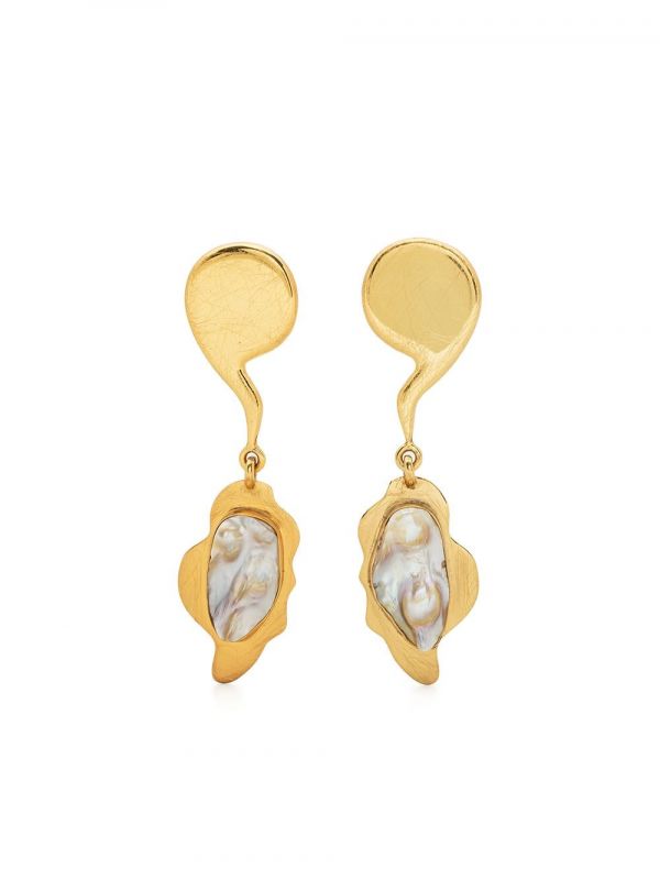  Liya Pendientes Con Perlas - Dorado 