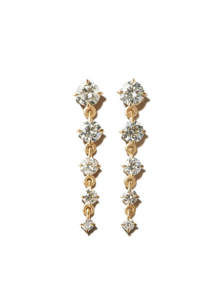 Lizzie Mandler Fine Jewelry Pendientes éclat Five Drop En Oro Amarillo De 18kt Con Diamantes - Dorado 