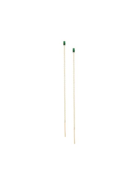  Lizzie Mandler Fine Jewelry Pendientes Floating Thread En Oro Amarillo De 18kt Y Esmeralda - Metalizado 