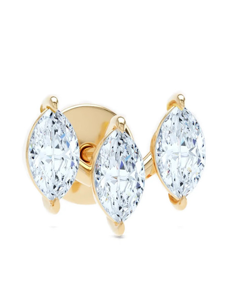  Loev Pendiente Con Triple Diamantes - Dorado 