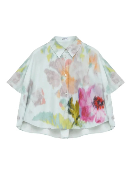  Loewe Camisa Con Estampado Floral - Azul 
