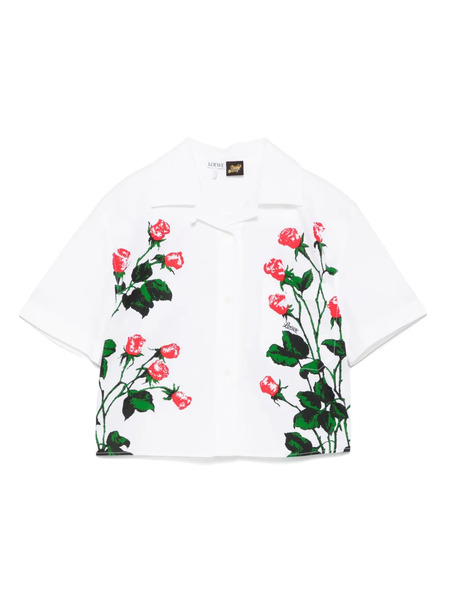  Loewe Camisa Con Estampado Floral - Blanco 