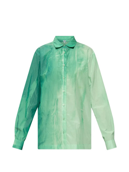  Loewe Camisa De Algodón Con Botones - Verde 