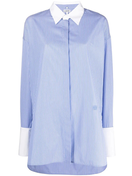  Loewe Camisa Oversize Con Puño En Contraste - Azul 