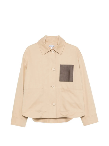  Loewe Leather-patch Drawstring Jacket - Neutro 