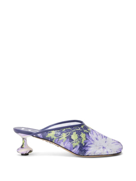  Loewe Mules Toy Con Tacón De 45 Mm - Azul 