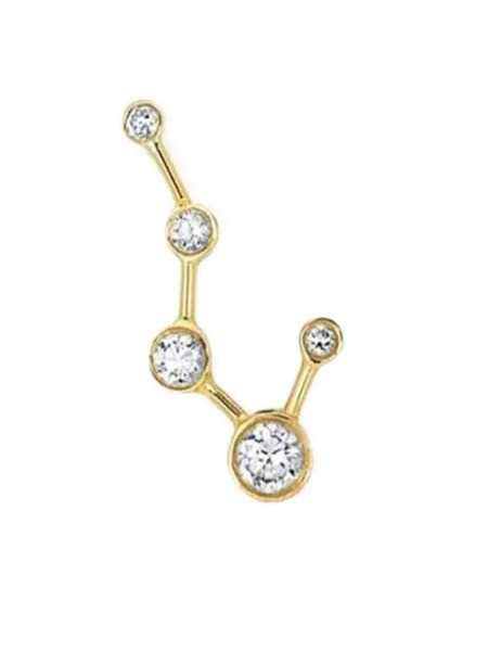  Logan Hollowell Pendientes Constellation En Oro Blanco Y Amarillo De 14 Ct Con Diamantes - Yellow Gold 