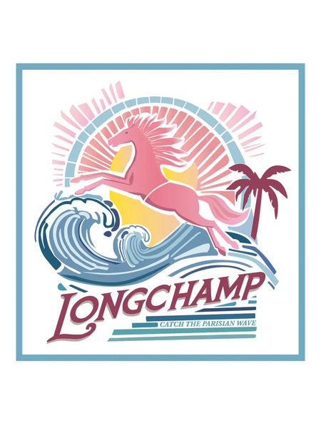  Longchamp Fular La Vague Du Style - Azul 