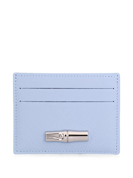  Longchamp Le Roseau Leather Card Holder - Azul 