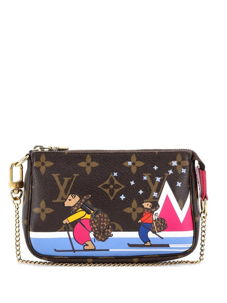  Louis Vuitton Pre-owned Bolso De Hombro Pochette Accessoires Limited Edition Mini De Lona Christmas Animation Monogram - Marrón 