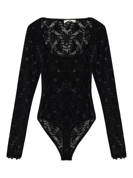  Loveshackfancy Body Jannie De Encaje - Negro 