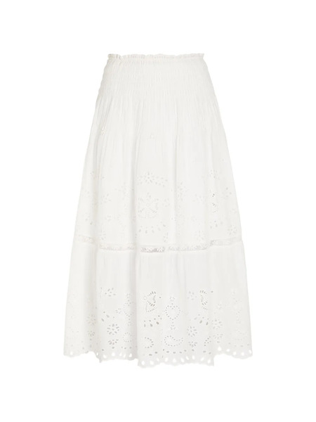  Loveshackfancy Falda Midi Mallow Acampanada - Blanco 