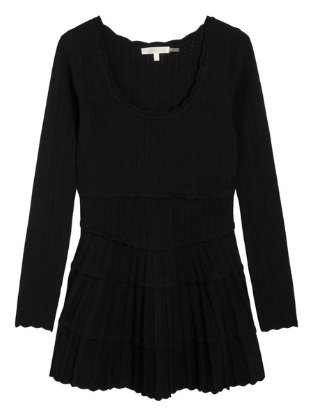  Loveshackfancy Vestido Festoneado A Capas - Negro 