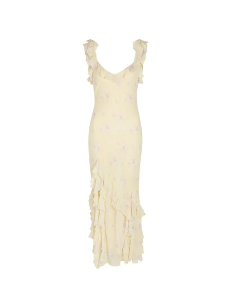  Loveshackfancy Vestido Largo Con Estampado Floral - Amarillo 