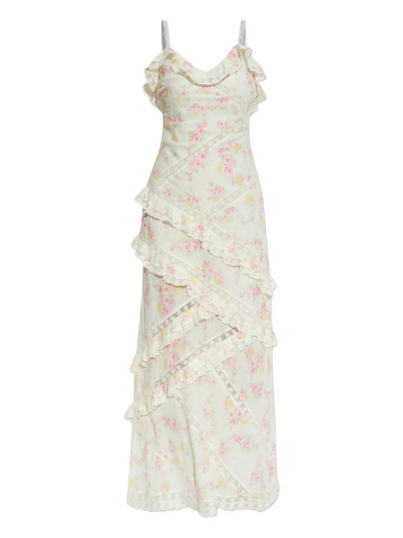  Loveshackfancy Vestido Nocelle Con Encaje Floral - Blanco 