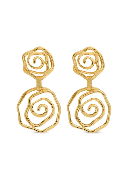  Lynyer Pendientes Floral Vortex Drop - Dorado 