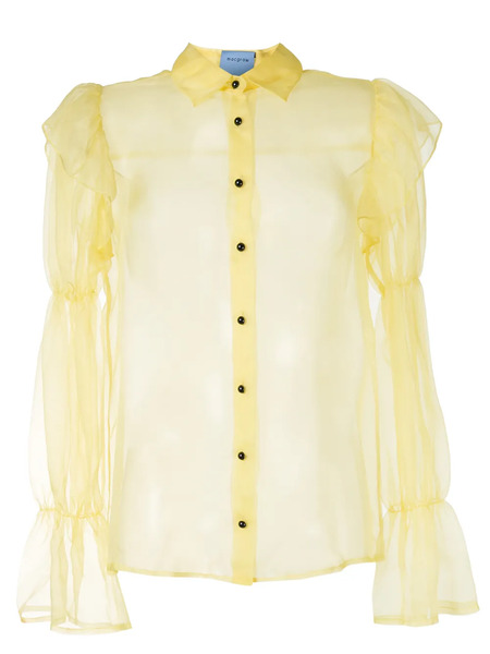  Macgraw Blusa Souffle Translúcida - Amarillo 