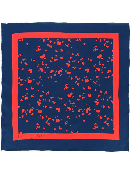  Macgraw Lazo De Cuello Con Estampado De Corazones - Azul 