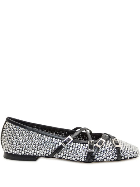  Mach & Mach Bailarinas Crystal Net - Negro 