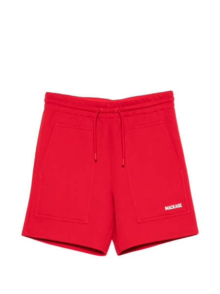  Mackage Bermudas Elwood-r Con Logo Estampado - Rojo 