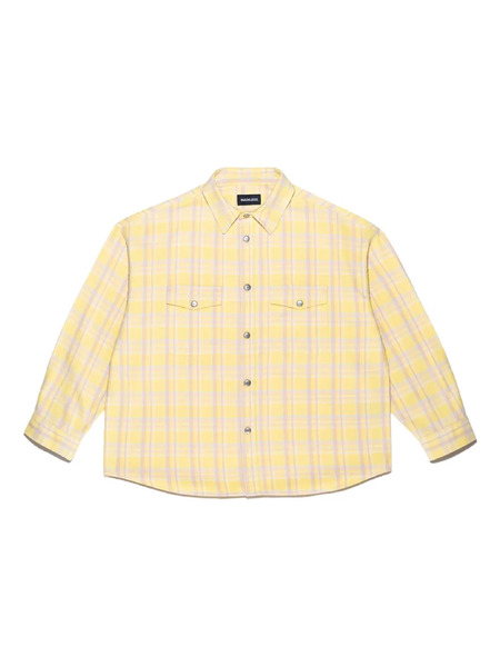  Mainless Camisa Con Botones Y Bolsillo De Solapa - Amarillo 