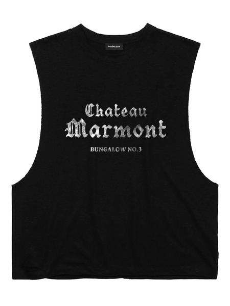  Mainless Camiseta Sin Mangas Con Efecto Envejecido - Negro 