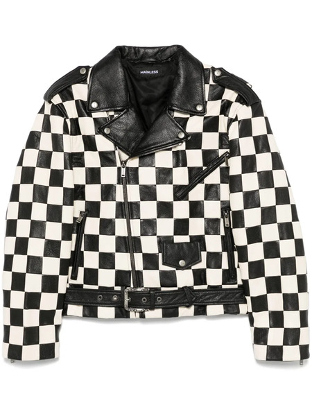  Mainless Chaqueta Biker A Cuadros - Negro 