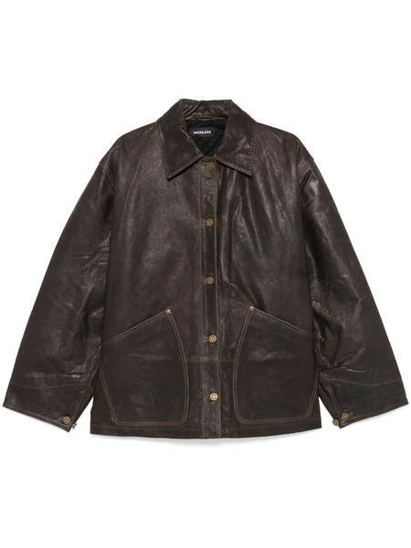  Mainless Chaqueta Con Efecto Arañado De Piel - Verde 