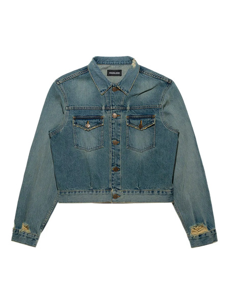  Mainless Chaqueta Vaquera Con Efecto Envejecido - Azul 