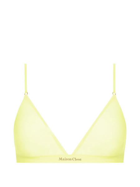  Maison Close Double Sens Sheer Triangle Bra - Amarillo 